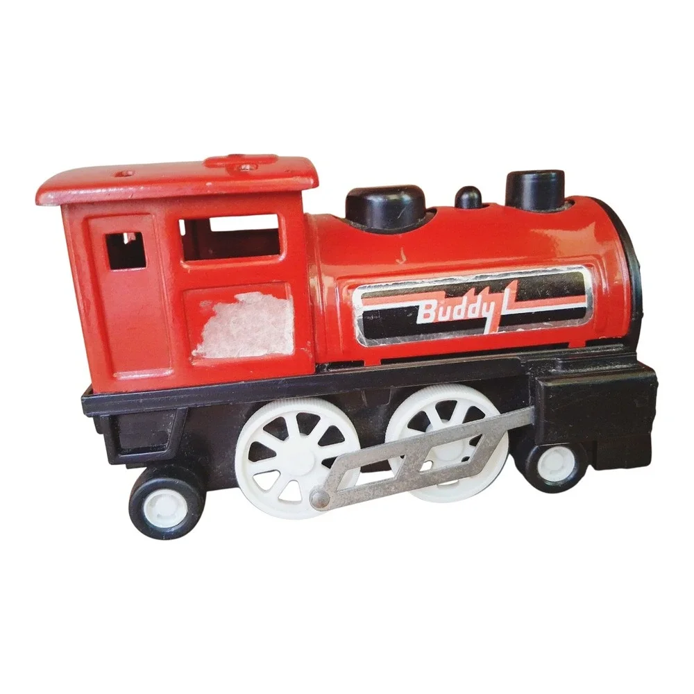 Vintage 1978 Buddy L Train Locomotive‎ Engine Red Black Plastic Toy RR